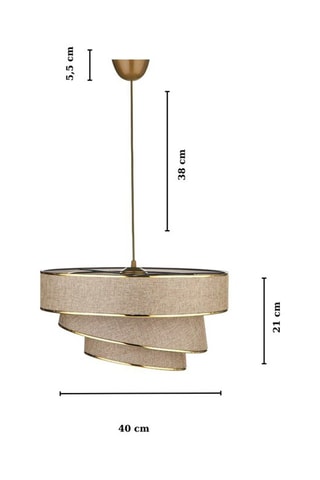 Suspension - Taupe et doré  - 40 W