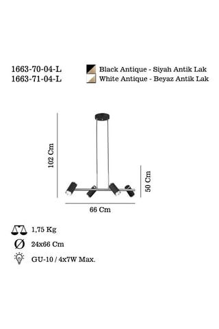 Suspension Lume - Noir et doré - 4 x 7 W