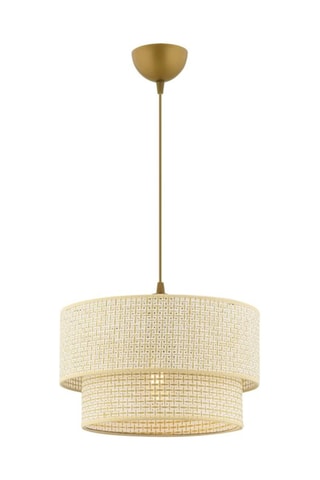 Candeeiro suspenso - Bege e dourado