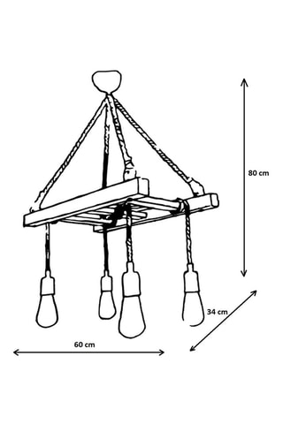 Suspension Borulu - Naturel - En pin - 4 x 60 W