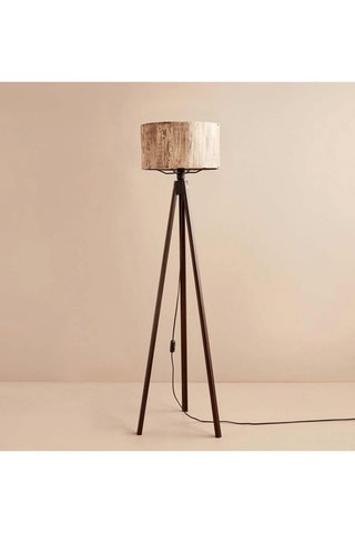 Lampadaire en bois AYD-3449 - Beige et marron - 60 W