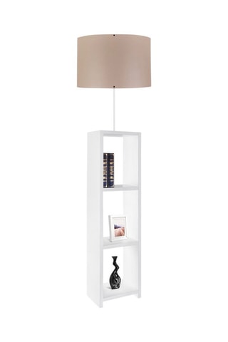 Candeeiro prateleira em madeira Ayd-1801 - Branco e bege