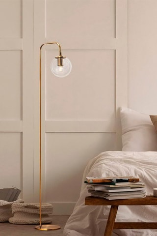 Lampadaire Viran - Blanc et doré - 40 W