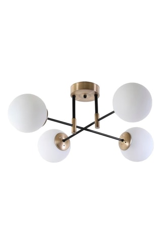 Candeeiro de teto Dolunay - Dourado e branco - 4 x 60 W