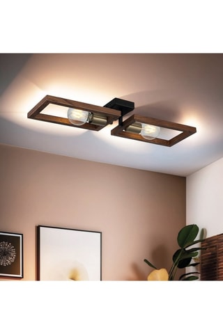 Plafonnier en bois Era - Naturel - 2 x 40 W