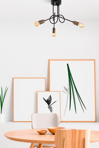 Plafonnier - Noir et bronze - 3 x 15 W