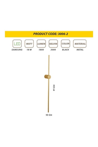 Applique murale LED L1175 - Doré - 18 W