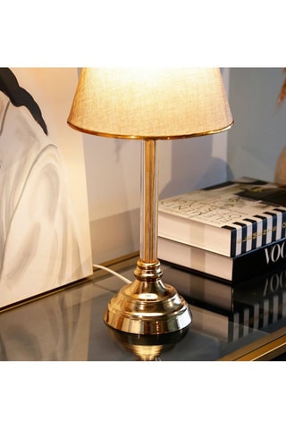 Lampe à poser Ayd Doré et beige