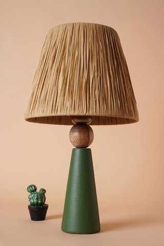 Lampe de table - Vert et naturel - 60 W