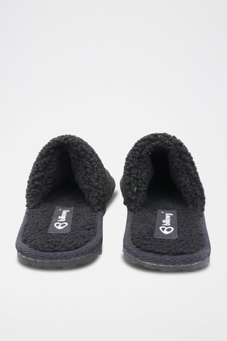 Chinelos de quarto em nobuck Matrix 
Preto