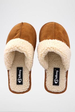 Chinelos de quarto em nobuck Matrix 
Camel