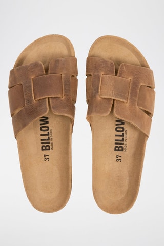 Mules de nobuck Castanho