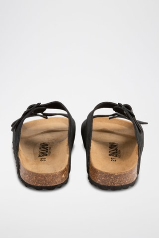 Mules de nobuck Preto