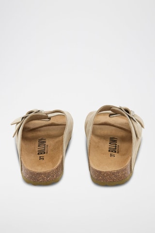 Mules em nobuck - Verde-claro