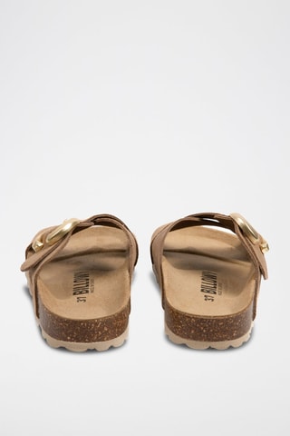 Mules de couro Rosso Castanho-claro