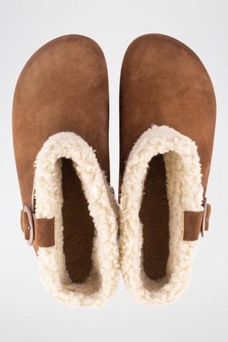 Botins forradas em nobuck - Castanho e creme