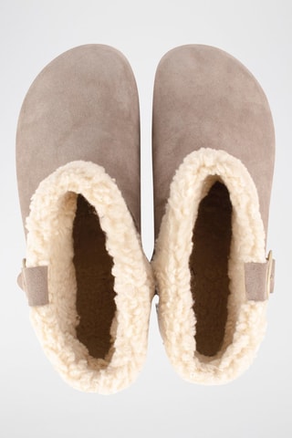 Botins forradas em nobuck - Cinzento e creme