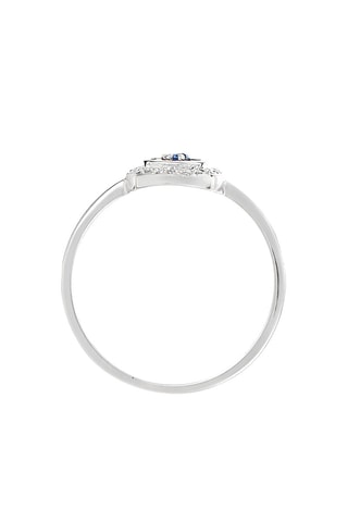 Ring Bouclier  Witgoud, Diamanten en Saffieren