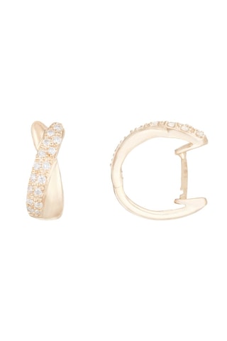 Creolen Demi Croisés - Geelgoud en Diamanten