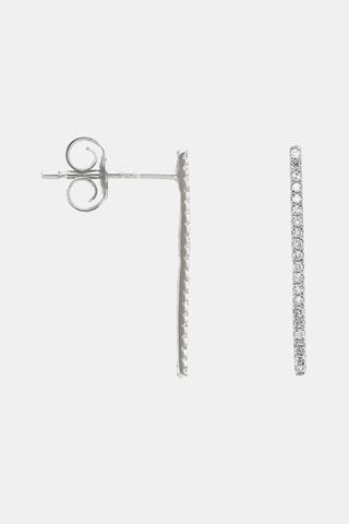 Oorbellen Straight Fall - Witgoud en Diamanten