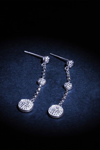 Oorbellen Trio Pendantes - Witgoud en Diamanten