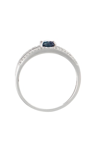 Trouwring Au Nom du Saphir Witgoud, Diamanten en Saffier