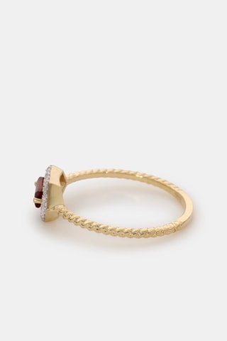 Ring Isaline - Geelgoud, Diamanten en Granaat