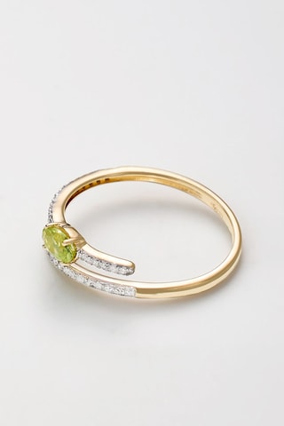 Ring Krystal Geelgoud, Diamanten en Peridoten