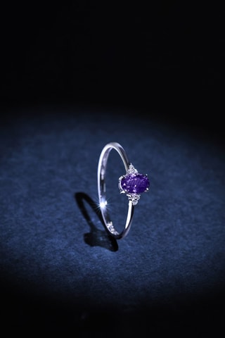 Ring Mady - Witgoud, Diamanten en Amethist