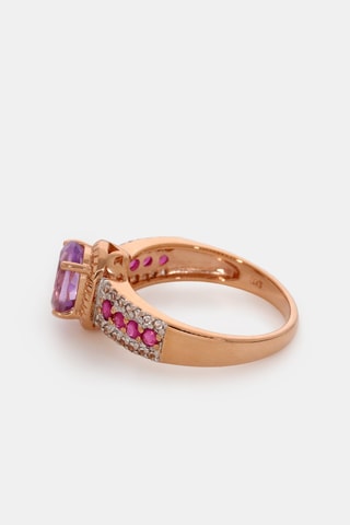 Ring Octavie -  Roségoud, Topazen, Robijn en Amethisten