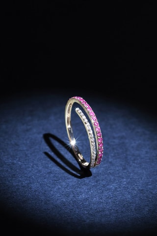 Ring Lyson - Geelgoud, Robijn en Diamanten