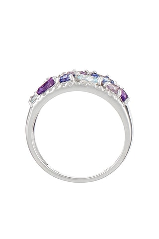 Ring Blueymix - Witgoud, Diamanten, Amethisten, Tanzanieten en Topazen