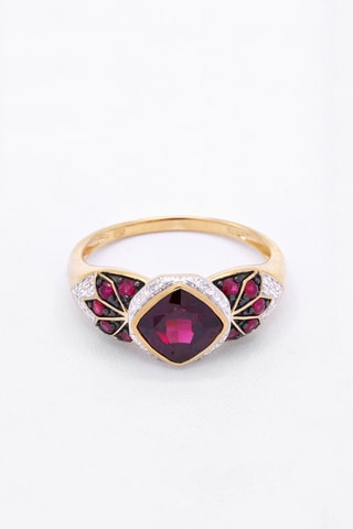 Ring Yassmine Geelgoud, Diamanten en Edelstenen