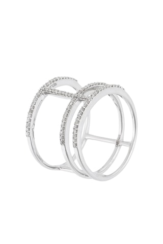 Ring Géométrie   Witgoud en Diamanten 0,24 Karaat/81