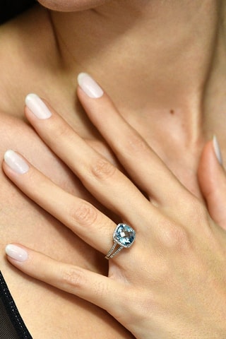 Ring Divine Topaze 10 - Witgoud, Diamanten en Topaas