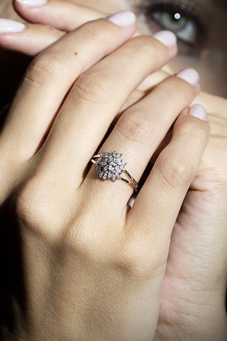 Ring Aigrette - Witgoud en Diamanten