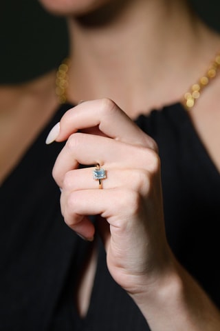 Ring Iona - Geelgoud, Diamanten en Topazen