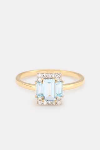 Ring Iona - Geelgoud, Diamanten en Topazen