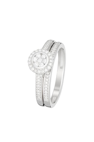 2 Ringen Amour Eternel  Witgoud en Diamanten