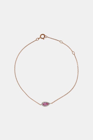 Ketting Lina - Roségoud, Diamanten en Saffier