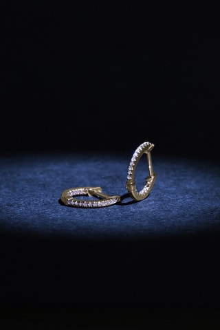 Oorbellen Perfect Créoles - Geelgoud en Diamanten