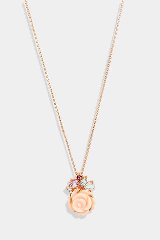 Hanger Aksaray Roségoud, Parelmoer, Smaragd, Rhodolieten en Topaas