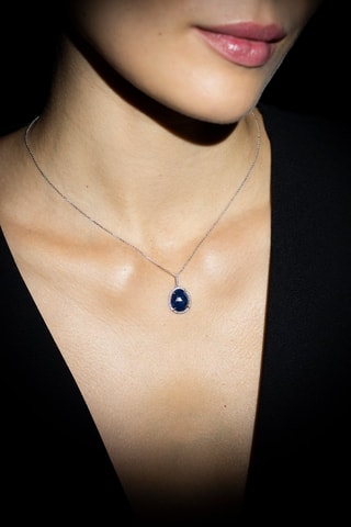 Hanger Bermudes Nouvelles - Witgoud, Diamanten en Saffier