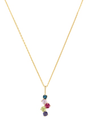 Hanger Tamworth - Geelgoud, Topaas, Peridoot, Rhodoliet, Kwarts en Loliet