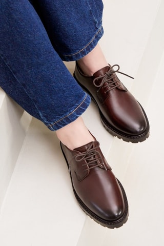 Derbys en cuir Rita  - Marron