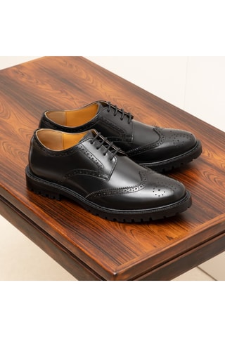 Derbys en cuir de veau verni Pauline  - Noir