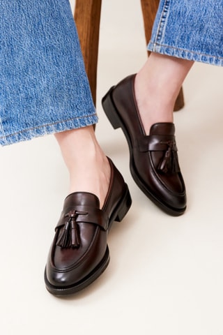 Mocassins en cuir Anna  - Marron foncé