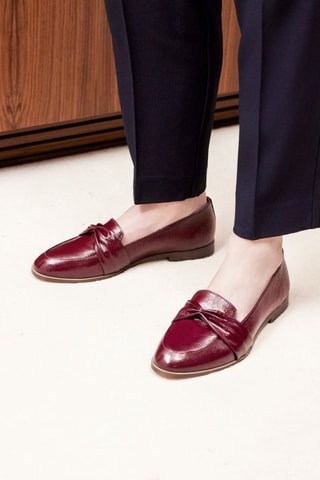 Mocassins en cuir verni Camélia  - Bordeaux