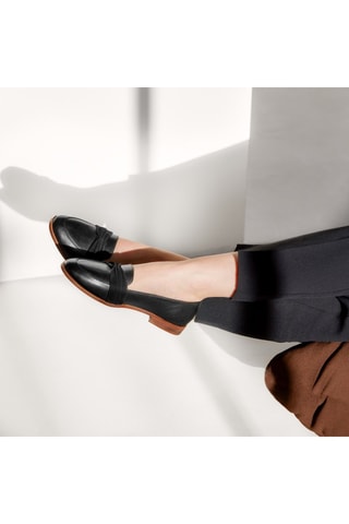 Mocassins en cuir Camélia  - Noir