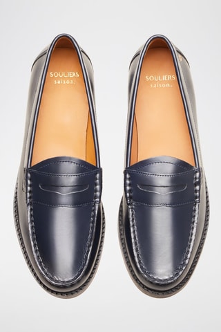 Mocassins en cuir Victoire  - Bleu marine